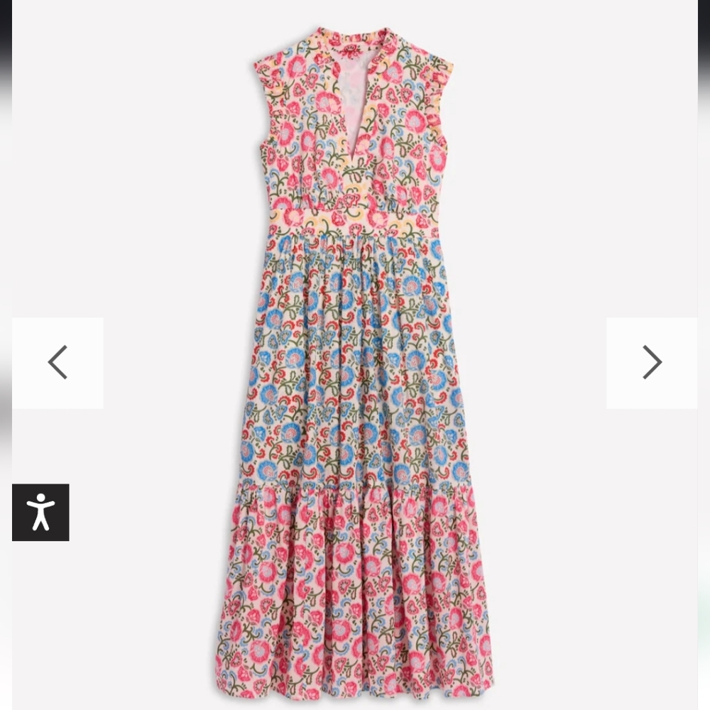 Wren Tiered Midi Dress In Ivory Garden Vine - Picture 6 of 9
